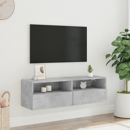 vidaXL TV Wall Cabinet Concrete Grey 100x30x30 cm Engineered Wood 3