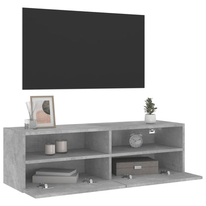 vidaXL TV Wall Cabinet Concrete Grey 100x30x30 cm Engineered Wood 5