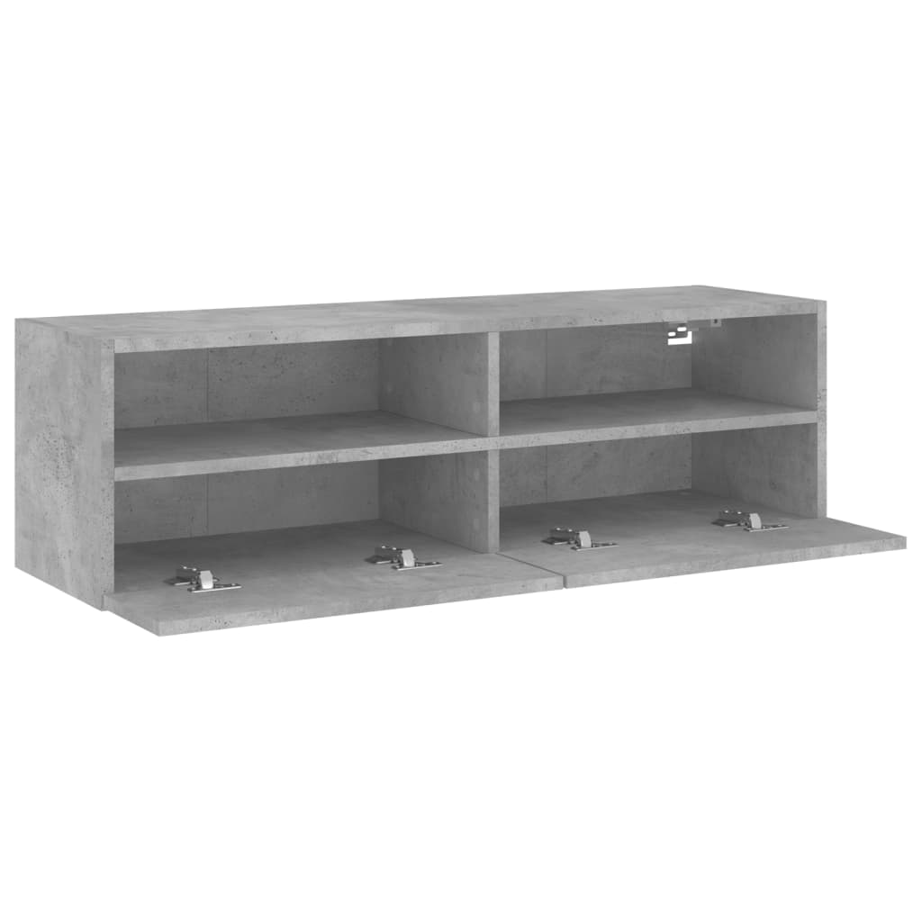 vidaXL TV Wall Cabinet Concrete Grey 100x30x30 cm Engineered Wood 6
