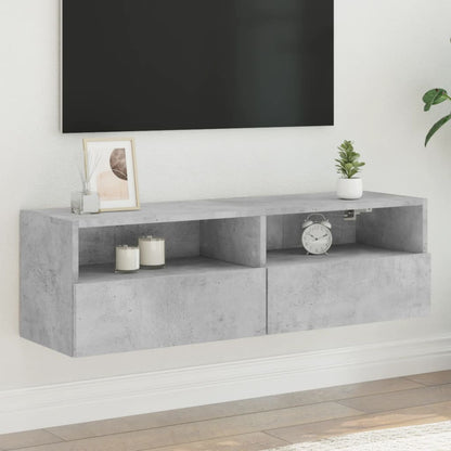 vidaXL TV Wall Cabinet Concrete Grey 100x30x30 cm Engineered Wood 1