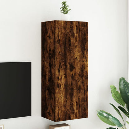 vidaXL TV Wall Cabinet Smoked Oak 40.5x30x102 cm Engineered Wood 1