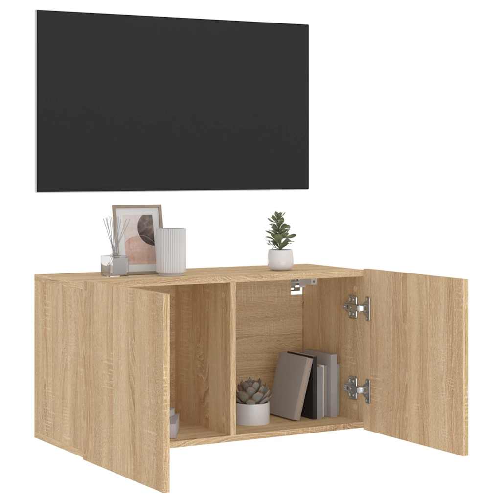 vidaXL TV Cabinet Wall-mounted Sonoma Oak 80x30x41 cm 4