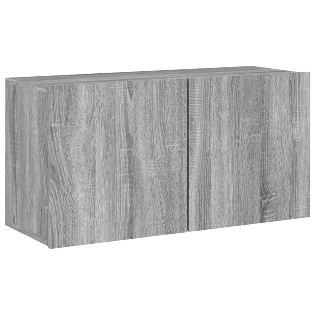 vidaXL TV Cabinet Wall-mounted Grey Sonoma 80x30x41 cm 2