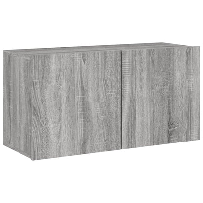 vidaXL TV Cabinet Wall-mounted Grey Sonoma 80x30x41 cm 2