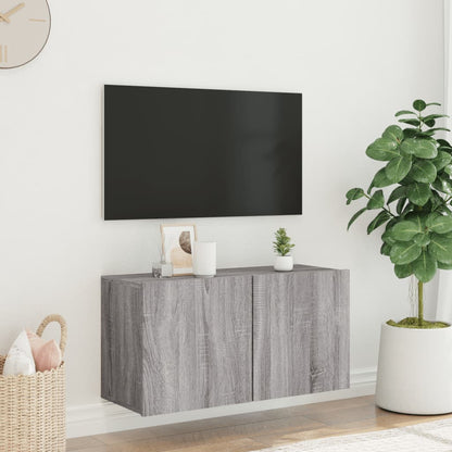 vidaXL TV Cabinet Wall-mounted Grey Sonoma 80x30x41 cm 3