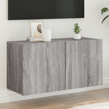 vidaXL TV Cabinet Wall-mounted Grey Sonoma 80x30x41 cm 1