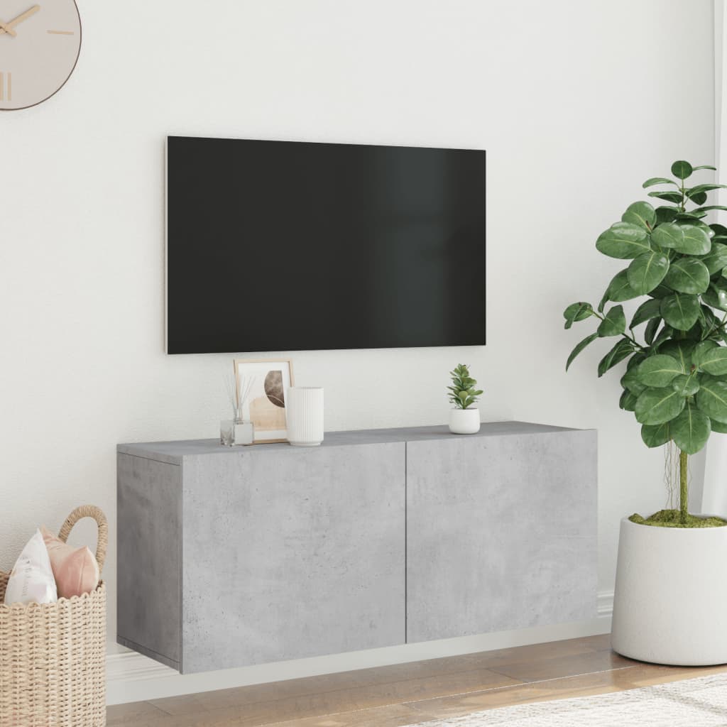 vidaXL TV Cabinet Wall-mounted Concrete Grey 100x30x41 cm 3