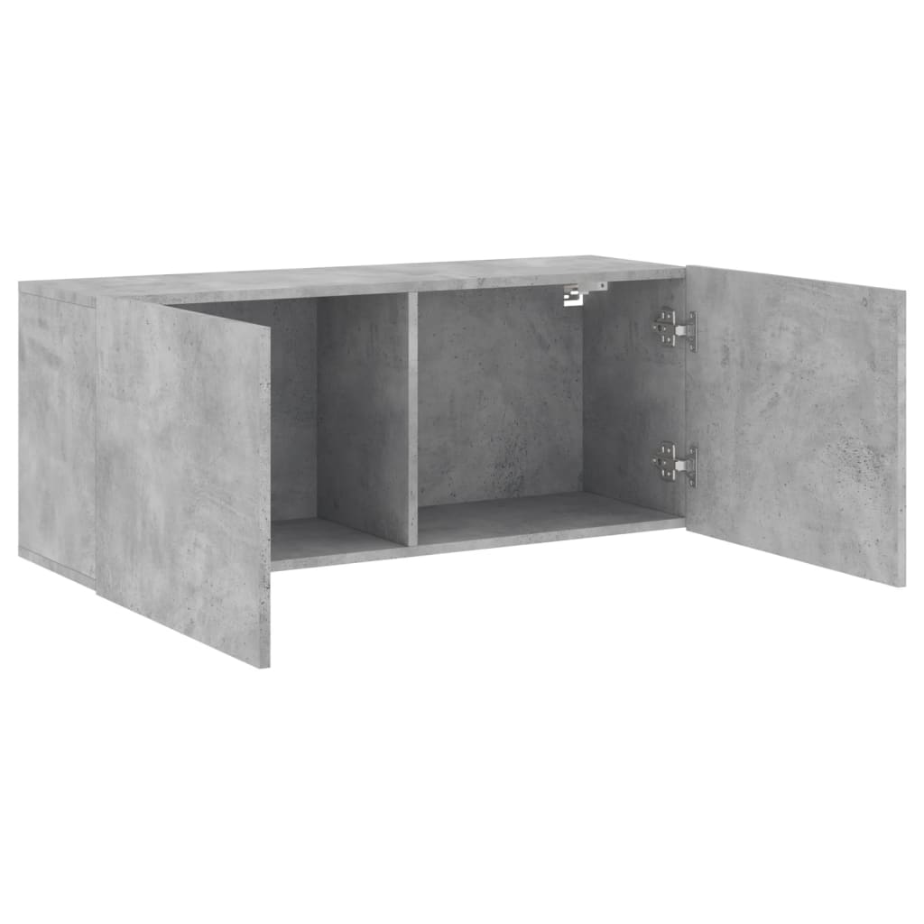 vidaXL TV Cabinet Wall-mounted Concrete Grey 100x30x41 cm 5