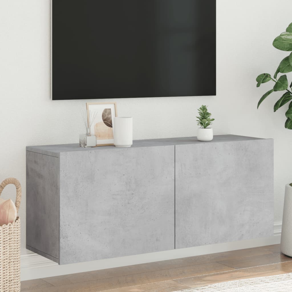 vidaXL TV Cabinet Wall-mounted Concrete Grey 100x30x41 cm 1