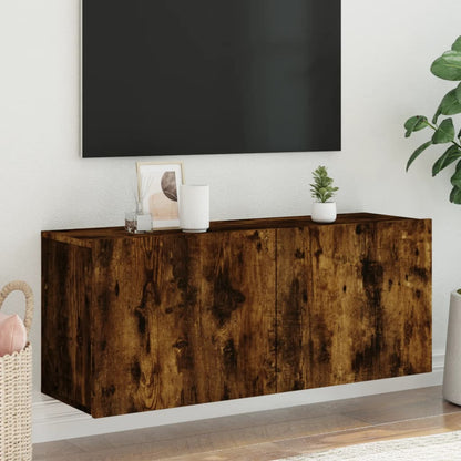 vidaXL TV Cabinet Wall-mounted Smoked Oak 100x30x41 cm 1
