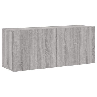 vidaXL TV Cabinet Wall-mounted Grey Sonoma 100x30x41 cm 2