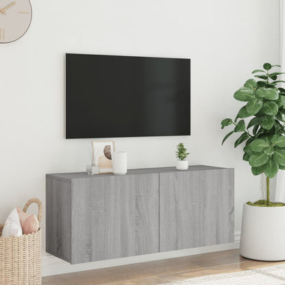 vidaXL TV Cabinet Wall-mounted Grey Sonoma 100x30x41 cm 3