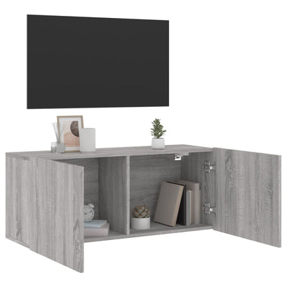 vidaXL TV Cabinet Wall-mounted Grey Sonoma 100x30x41 cm 4