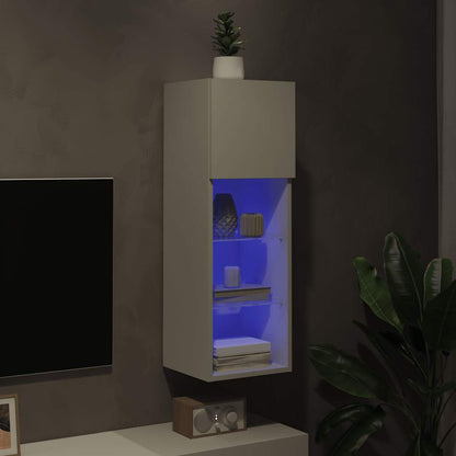 vidaXL TV Cabinet with LED Lights White 30.5x30x90 cm 5