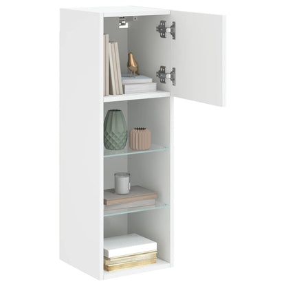 vidaXL TV Cabinet with LED Lights White 30.5x30x90 cm 6