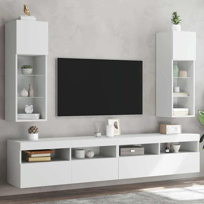 vidaXL TV Cabinet Set with LED Lights 30.5x30x90 cm 2 pcs