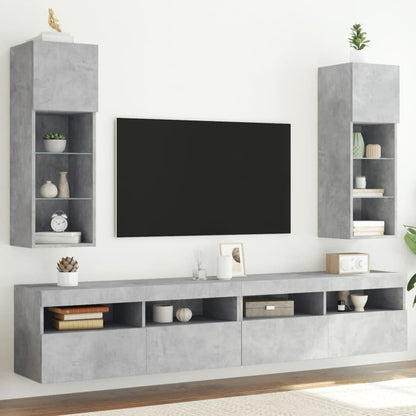 vidaXL TV Cabinet Set with LED Lights 30.5x30x90 cm 2 pcs