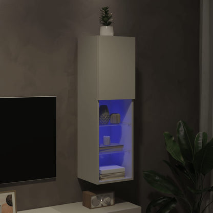 vidaXL TV Cabinet with LED Lights White 30,5x30x102 cm 5