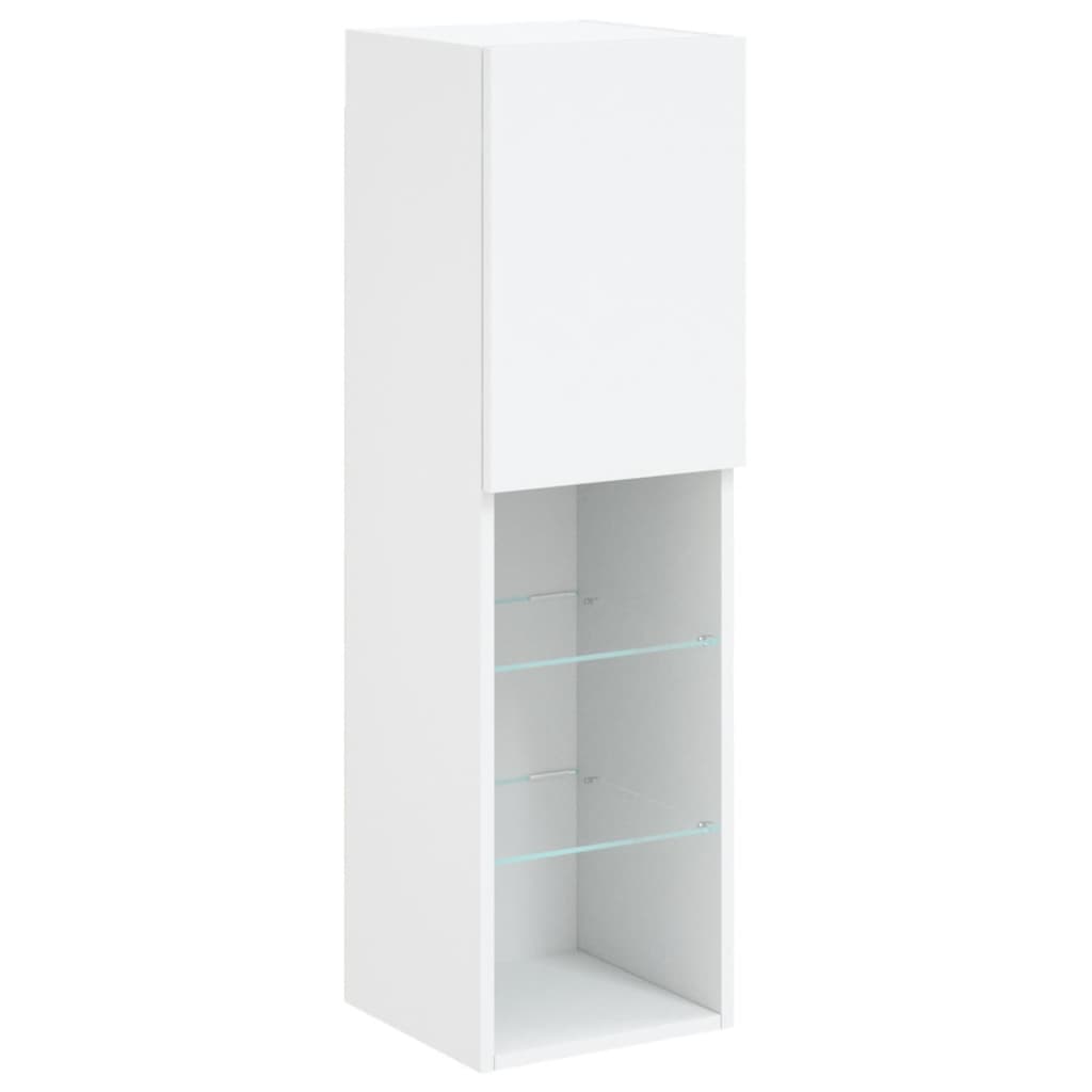 vidaXL TV Cabinet with LED Lights White 30,5x30x102 cm 6