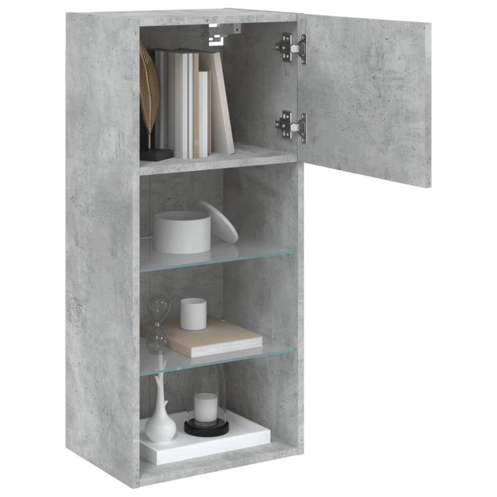 vidaXL TV Cabinet with LED Lights Concrete Grey 40.5x30x90 cm 5