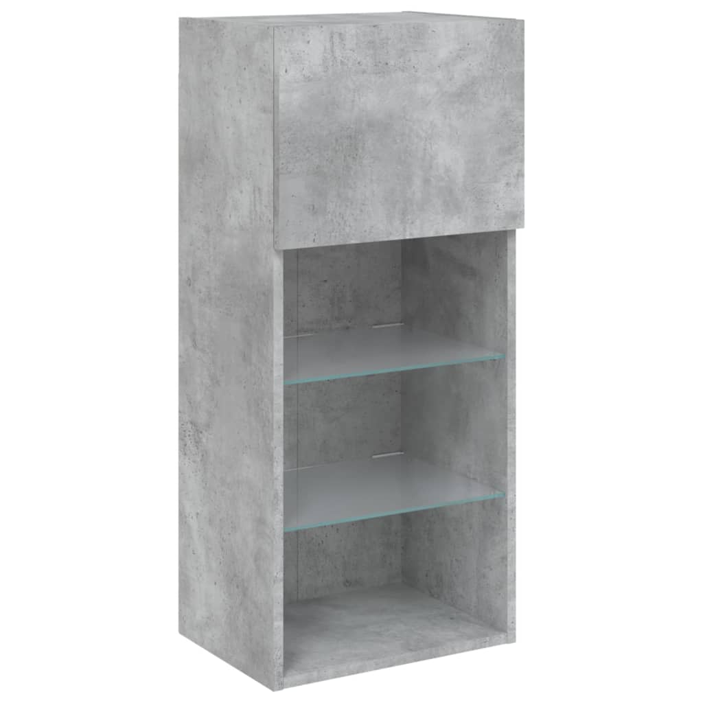 vidaXL TV Cabinet with LED Lights Concrete Grey 40.5x30x90 cm 6