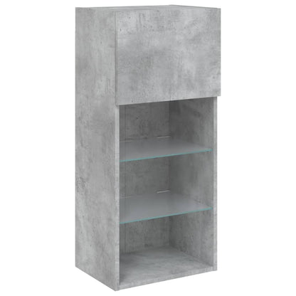 vidaXL TV Cabinet with LED Lights Concrete Grey 40.5x30x90 cm 6