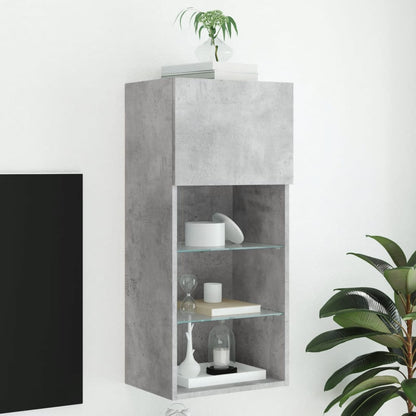 vidaXL TV Cabinet with LED Lights Concrete Grey 40.5x30x90 cm 1