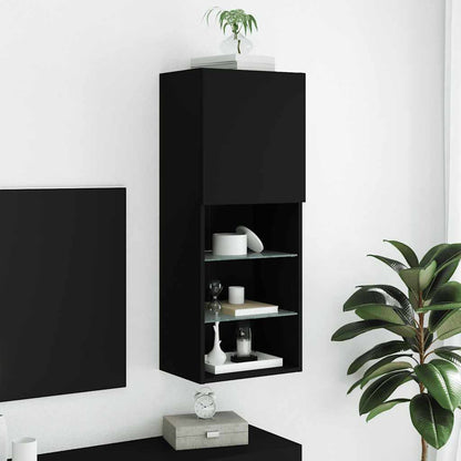 vidaXL TV Cabinet with LED Lights Black 40.5x30x102 cm 4