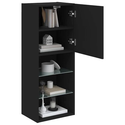 vidaXL TV Cabinet with LED Lights Black 40.5x30x102 cm 6