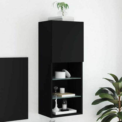 vidaXL TV Cabinet with LED Lights Black 40.5x30x102 cm 1