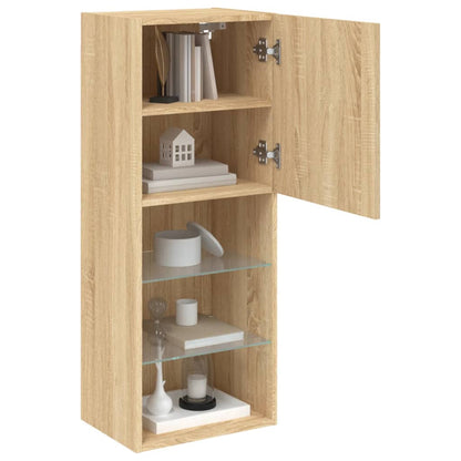 vidaXL TV Cabinet with LED Lights Sonoma Oak 40.5x30x102 cm 6