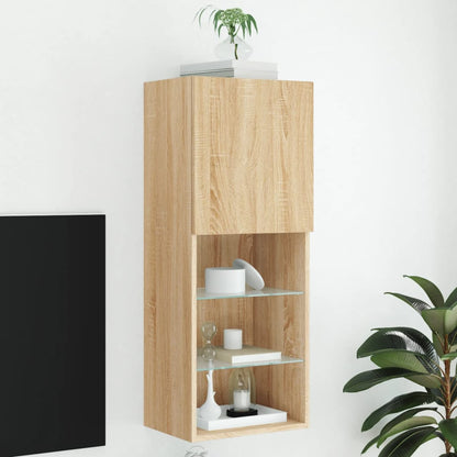 vidaXL TV Cabinet with LED Lights Sonoma Oak 40.5x30x102 cm 1