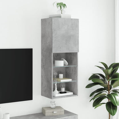 vidaXL TV Cabinet with LED Lights Concrete Grey 40.5x30x102 cm 4
