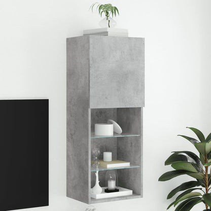 vidaXL TV Cabinet with LED Lights Concrete Grey 40.5x30x102 cm 1