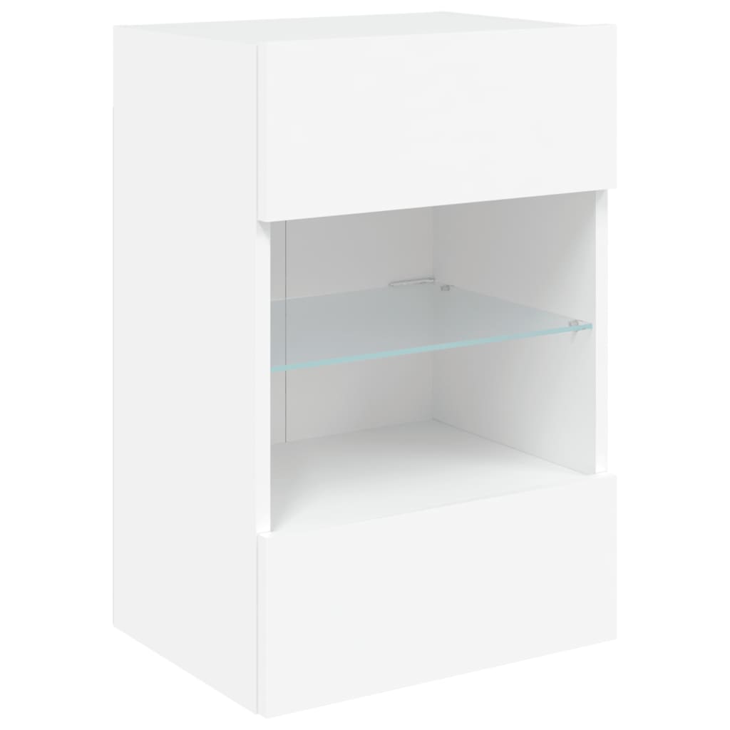 vidaXL TV Wall Cabinet with LED Lights White 40x30x60,5 cm 6
