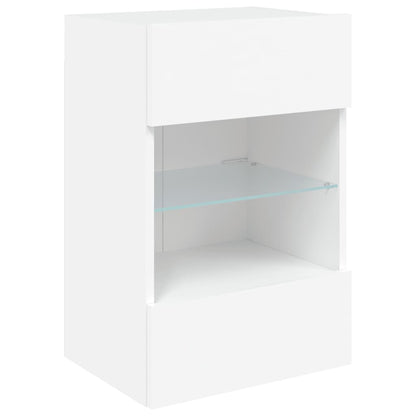 vidaXL TV Wall Cabinet with LED Lights White 40x30x60,5 cm 6