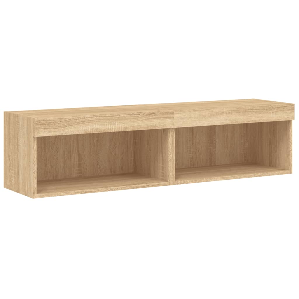 vidaXL TV Cabinets with LED Lights 2 pcs Sonoma Oak 60x30x30 cm 2