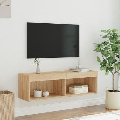 vidaXL TV Cabinet with LED Lights Sonoma Oak 100x30x30 cm 6