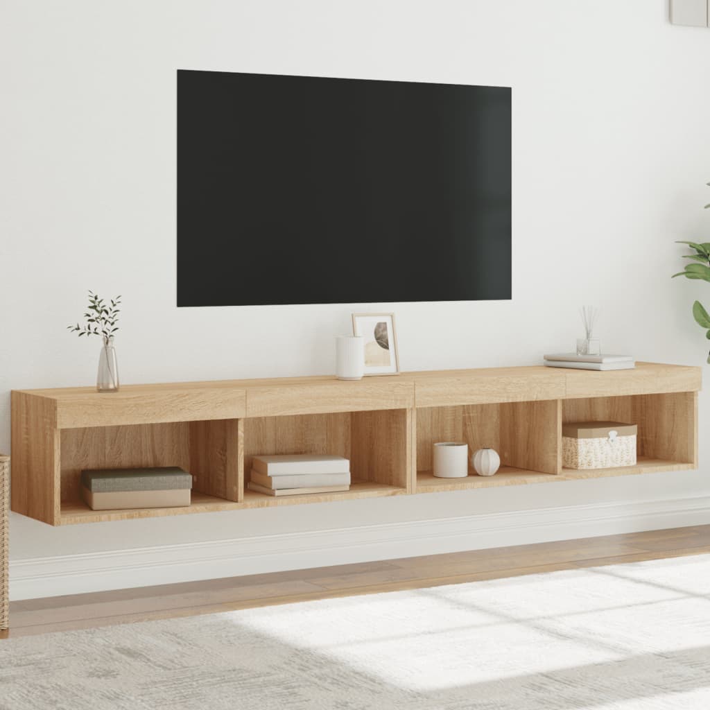vidaXL TV Cabinet Set with LED Lights 100x30x30 cm 2 pcs