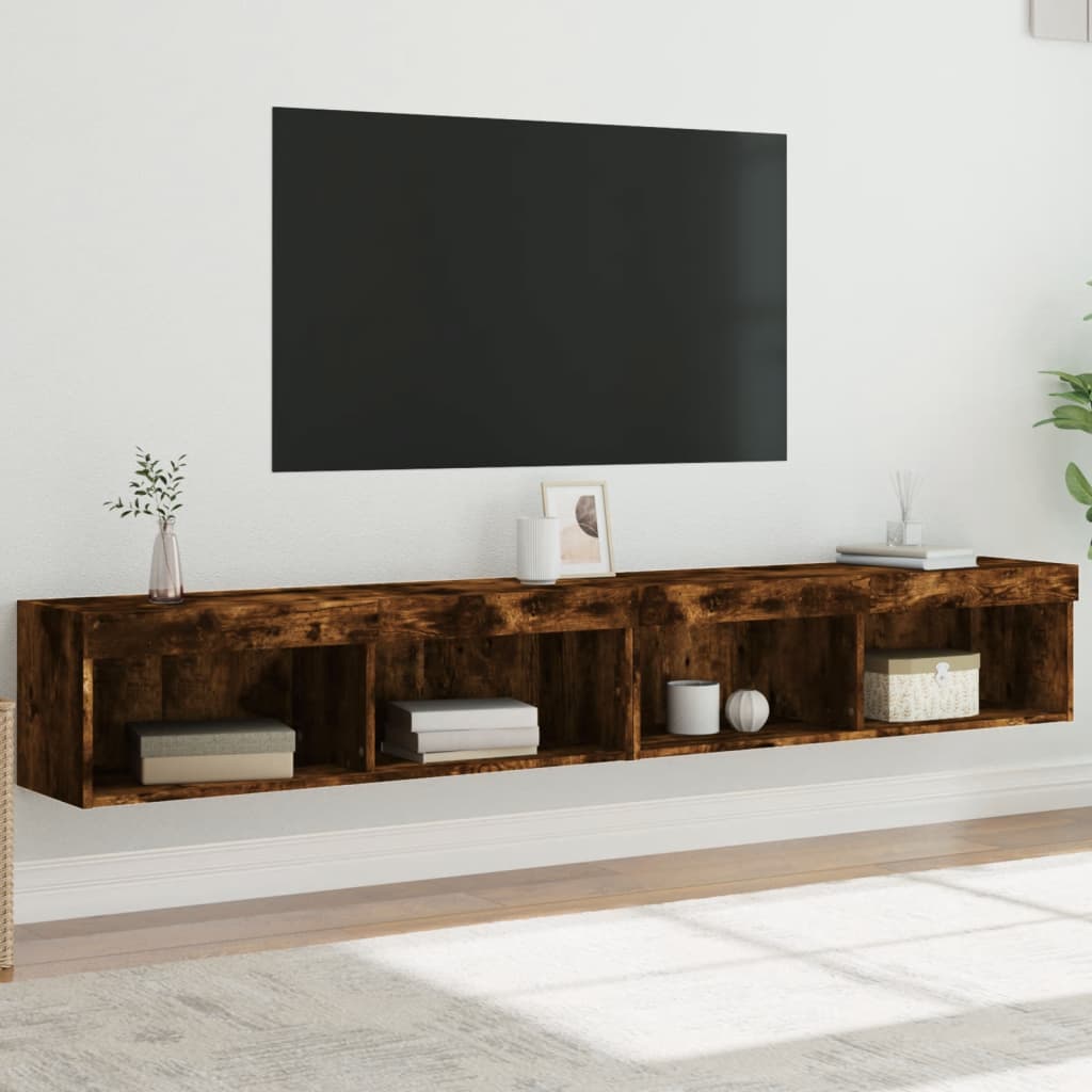 vidaXL TV Cabinet Set with LED Lights 100x30x30 cm 2 pcs