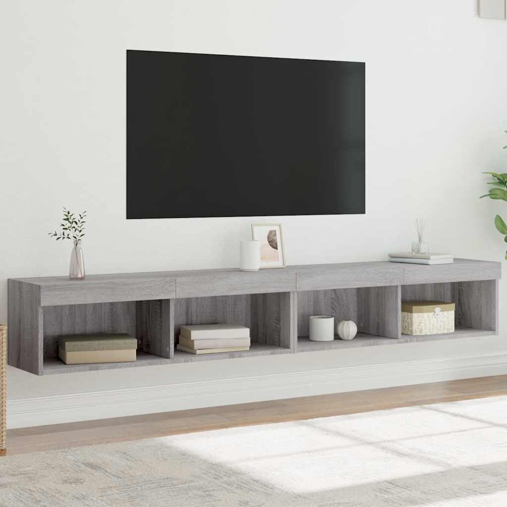 vidaXL TV Cabinet Set with LED Lights 100x30x30 cm 2 pcs