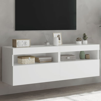 vidaXL TV Wall Cabinets with LED Lights 60x30x40 cm 2 pcs