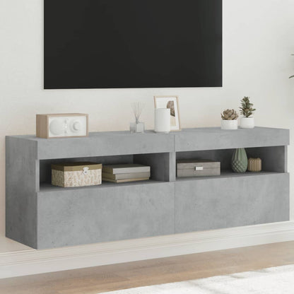 vidaXL TV Wall Cabinets with LED Lights 60x30x40 cm 2 pcs