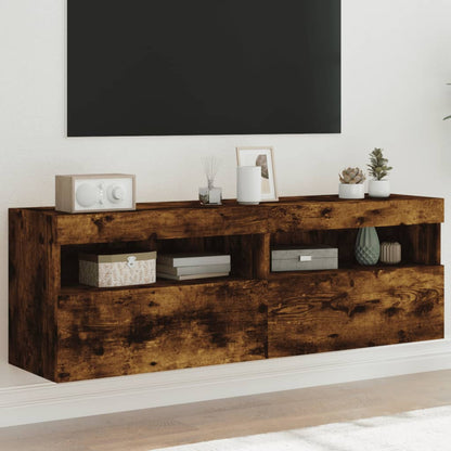 vidaXL TV Wall Cabinets with LED Lights 60x30x40 cm 2 pcs