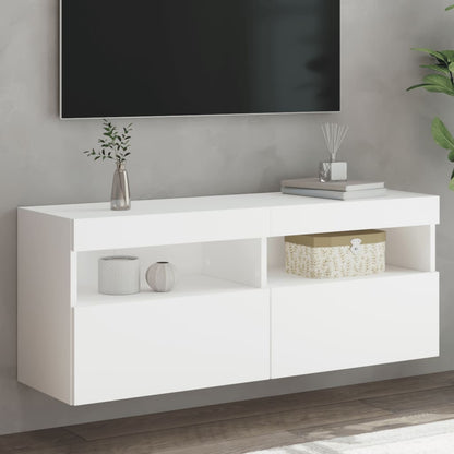 vidaXL TV Wall Cabinet with LED Lights 100x30x40 cm