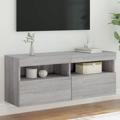 vidaXL TV Wall Cabinet with LED Lights 100x30x40 cm
