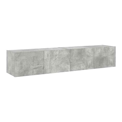 TV Wall Cabinets with LED Lights 80x35x31 cm 2 pcs Concrete grey