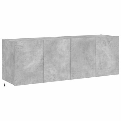 vidaXL TV Wall Cabinets with LED Lights 2 pcs Concrete Grey 60x35x41 cm 3