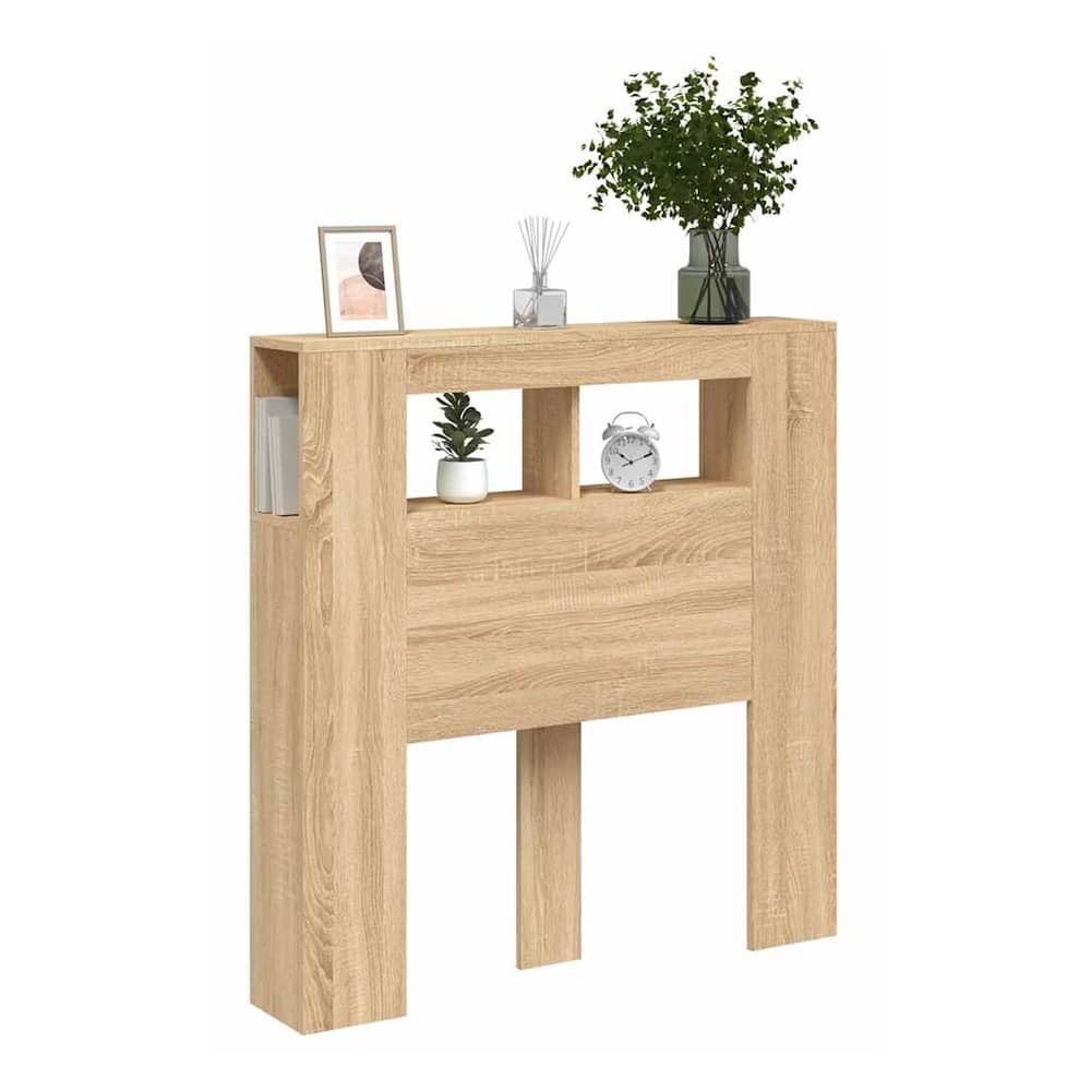 LED Headboard 100x18.5x103.5 cm Engineered Wood Sonoma Oak 100 x 103.5 cm
