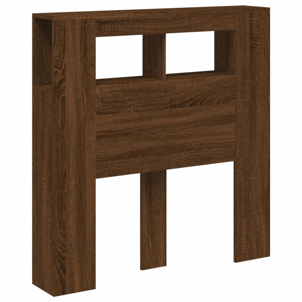 vidaXL LED Headboard Brown Oak 100x18,5x103,5 cm Engineered Wood 4